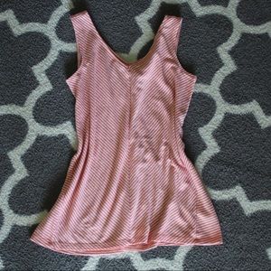 Peachy orange and white striped tank